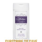 Close-up of the Curlfection One Step Cream Cleanser with "Subscribe to Save" below in gold text, against a white background.