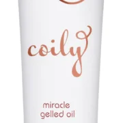 Close-up of a 5fl ounce bottle of it's a 10 Coily miracle gelled oil, against a white background.